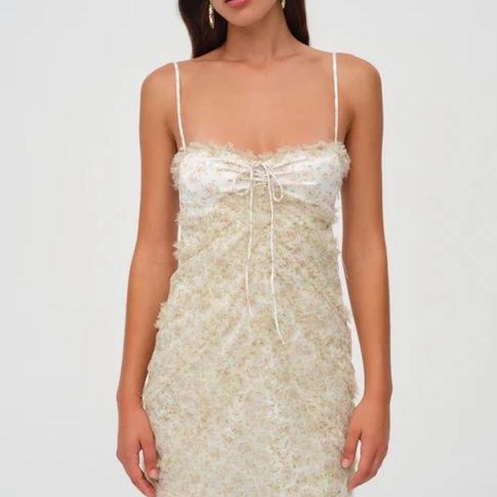 For Love & Lemons Ivory Floral Mini Dress